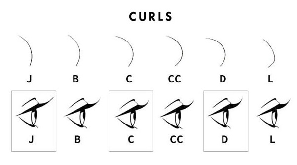 Eyelash Extension Curl Chart