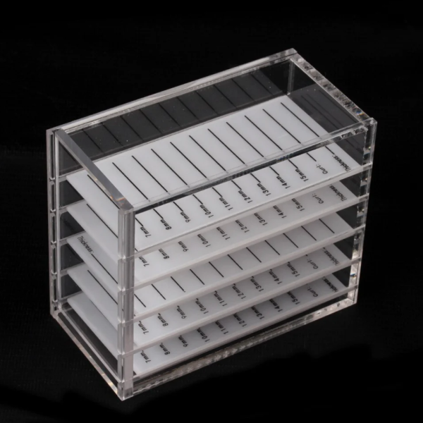 Lash Tile Storage Box with printed lengths