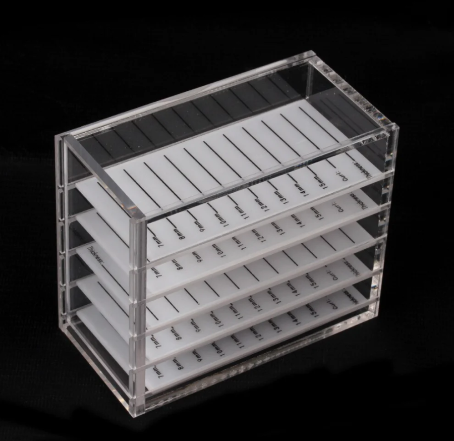 Lash Tile Storage Box with printed lengths