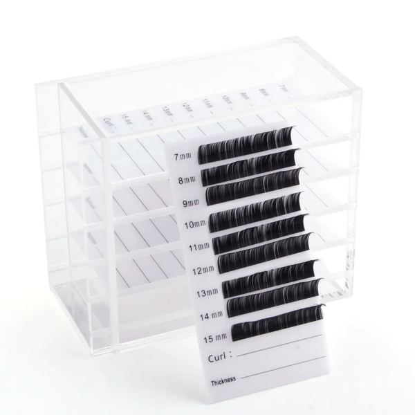 Lash Tile Storage Box with printed lengths