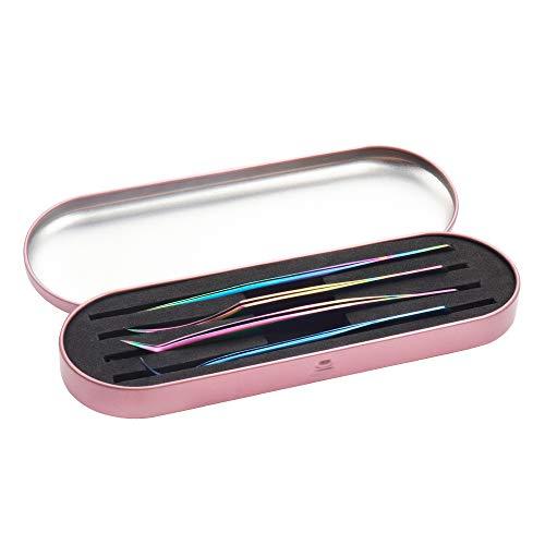 Professional Eyelash Extension Tweezers Storage Case - Metallic Pink