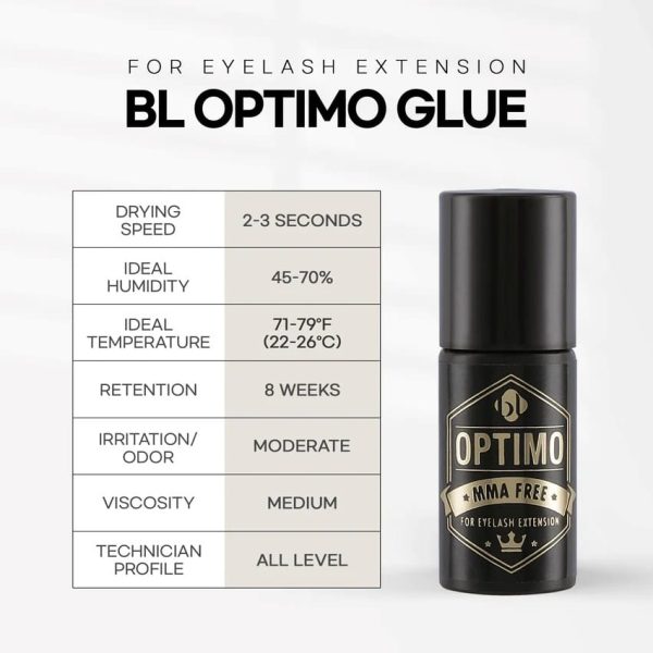 BL Lashes Optimo Glue | MMA Free, Toluene Free, Very Safe, Hypoallergenic Eyelash Extension Adhesives