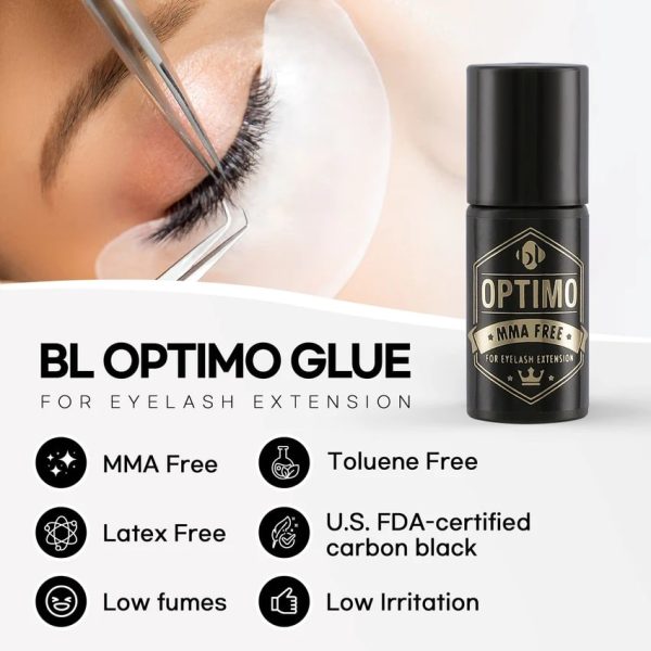 BL Lashes Optimo Glue | MMA Free, Toluene Free, Very Safe, Hypoallergenic Eyelash Extension Adhesives