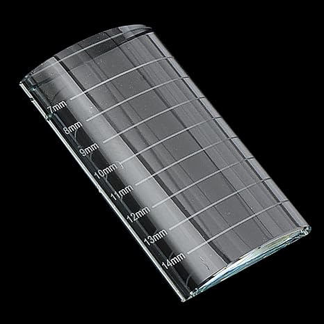 Luxury Curved Glass Lashes Tile with Laser Etched Lash Lengths