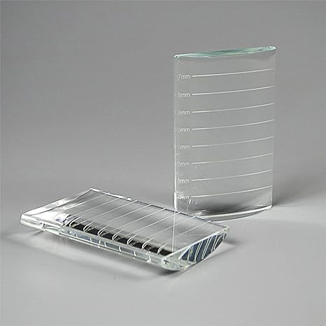 Luxury Curved Glass Lashes Tile with Laser Etched Lash Lengths