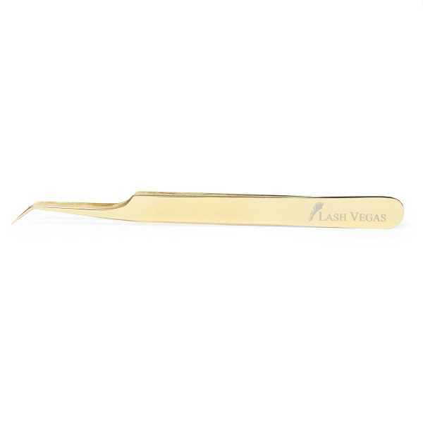 45° Angle Curved-Tip Tweezers (12cm with 7mm tip) - Gold