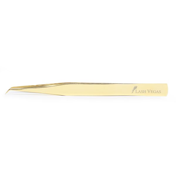 45° Angle Curved-Tip Tweezers (13cm) - Gold